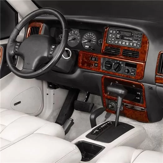 Jeep Grand Cherokee 1996-1998 Full Set, 27 Parts Mascherine sagomate per rivestimento cruscotti Jeep Grand Cherokee 1996-1998 Full Set, 27 Parts Mascherine sagomate per rivestimento cruscotti