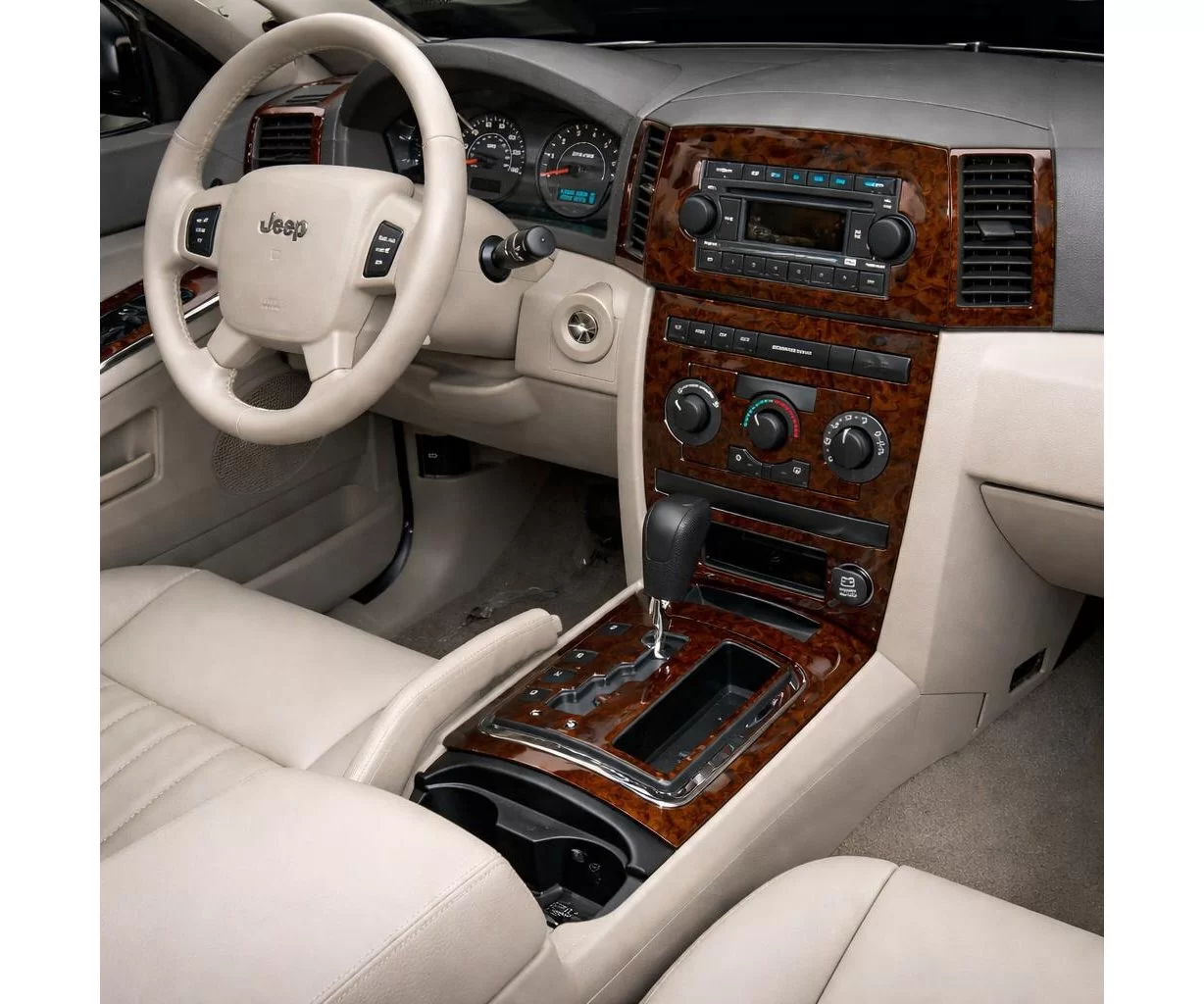 Jeep Grand Cherokee 2005-2007 Full Set, Without NAVI Mascherine sagomate per rivestimento cruscotti Jeep Grand Cherokee 2005-2007 Full Set, Without NAVI Mascherine sagomate per rivestimento cruscotti