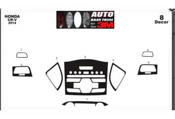 Honda CR-V 4X4 01.2014 3M 3D Interior Dashboard Trim Kit Dash Trim Dekor 8-Parts