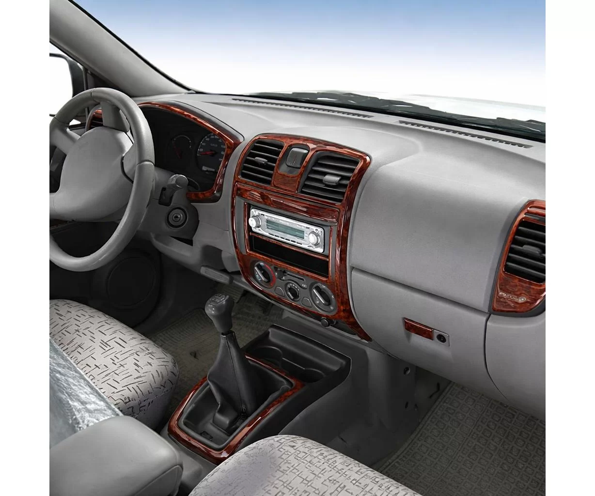 Isuzu D-Max Cab 4X2 01.05-12.06 3D Interior Dashboard Trim Kit Dash Trim Dekor 14-Parts