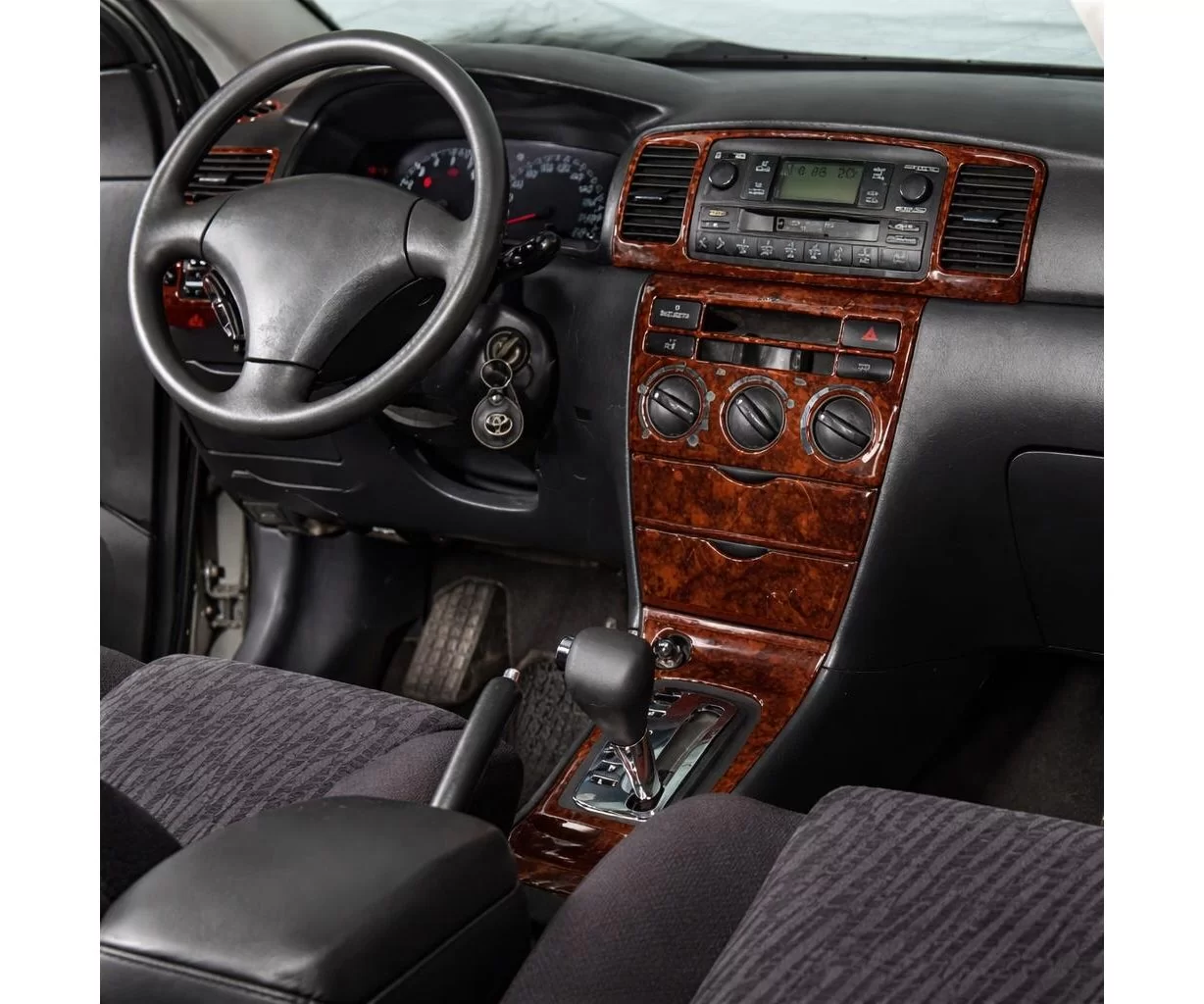 Toyota Corolla 03.02-05.04 3D Inleg dashboard Interieurset aansluitend en pasgemaakt op he 18-Teile