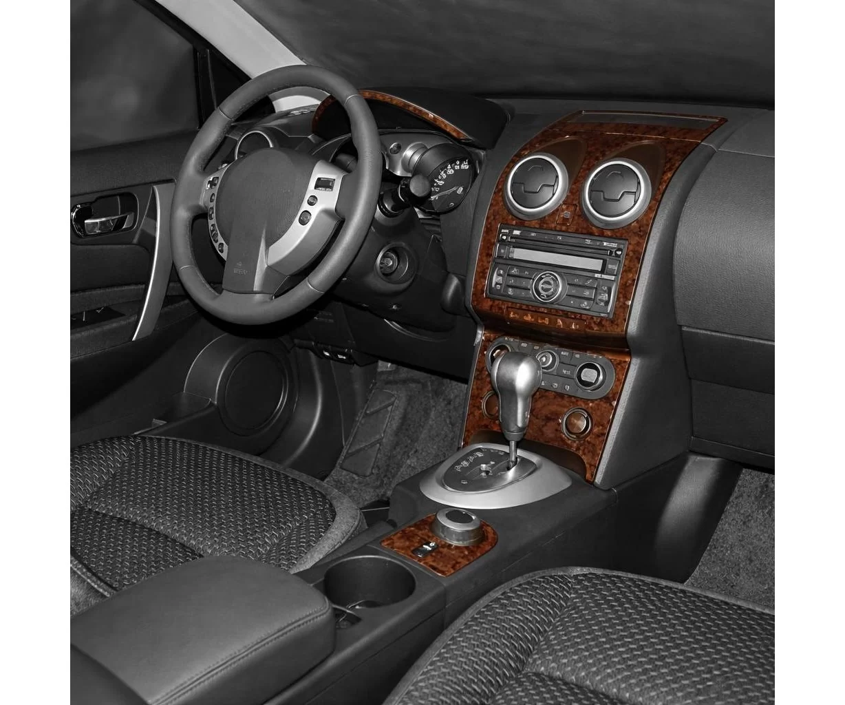 Nissan Qashqa? 01.07-12.10 3D Inleg dashboard Interieurset aansluitend en pasgemaakt op he 24-Teile