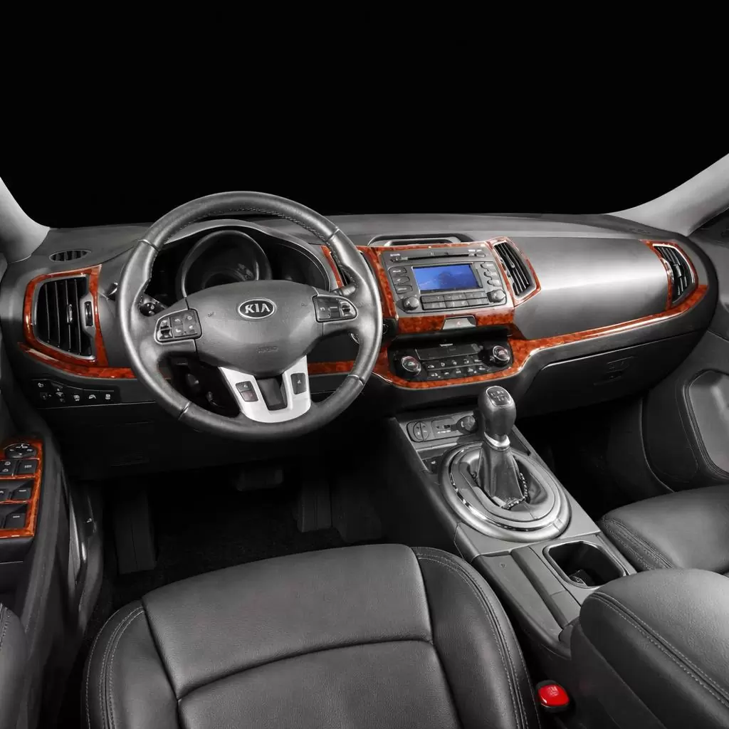 Kia Sportage 01.2011 3D Inleg dashboard Interieurset aansluitend en pasgemaakt op he 15-Teile