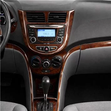 Hyundai Accent Blue 01.2011 3D Interior Dashboard Trim Kit Dash Trim Dekor 18-Parts