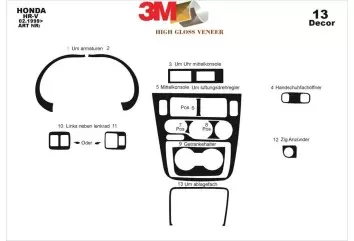 Honda HR-V 02.99 - 12.05 3D Inleg dashboard Interieurset aansluitend en pasgemaakt op he 13 -Teile