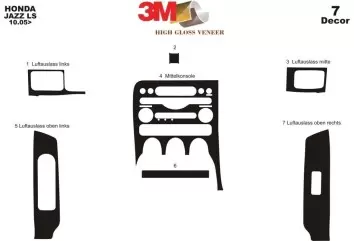 Honda Jazz 2002 Mittelkonsole Armaturendekor Cockpit Dekor 7-Teilige - 2- Cockpit Dekor Innenraum