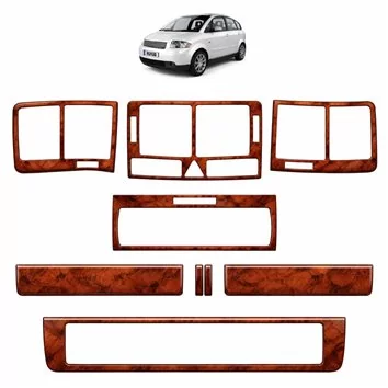 Audi A2 02.00-01.05 Mittelkonsole Armaturendekor Cockpit Dekor 8-Teile 2
