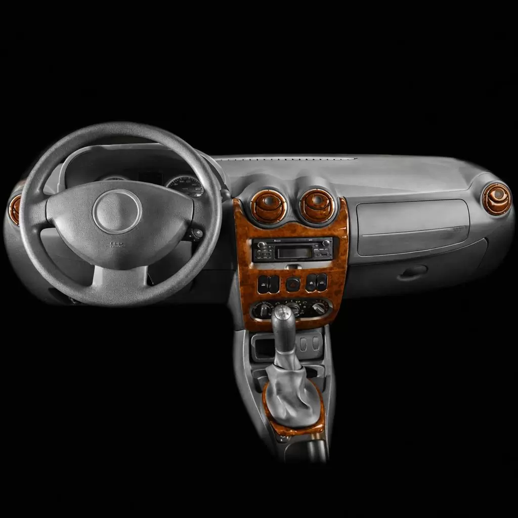 Dacia Sandero-Logan 07.08-12.09 3D Interior Dashboard Trim Kit Dash Trim Dekor 18-Parts