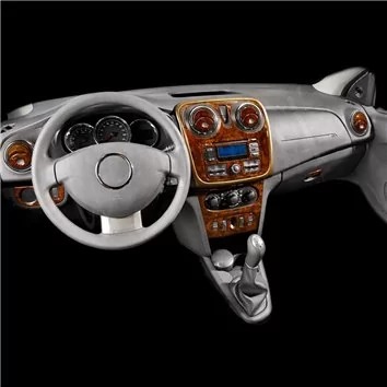 Dacia Sandero 01.2010 3D Interior Dashboard Trim Kit Dash Trim Dekor 22-Parts