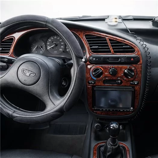 Daewoo Lanos 05.1997 3D Interior Dashboard Trim Kit Dash Trim Dekor 11-Parts
