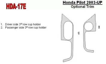 Honda Pilot 2003-2004 3rd Row Cupholder Interior BD Dash Trim Kit
