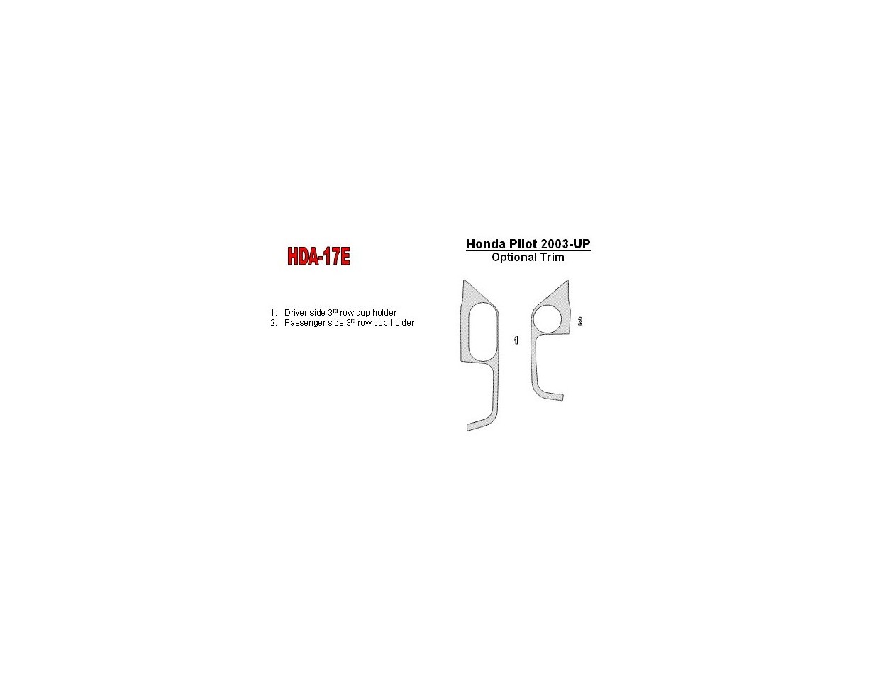 Honda Pilot 2003-2004 3rd Row Cupholder BD innenausstattung armaturendekor cockpit dekor - 1- Cockpit Dekor Innenraum