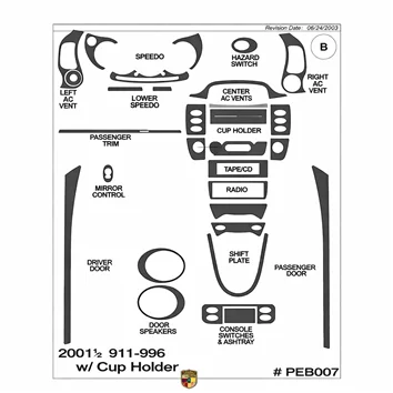Porsche 911 2001½ Basic Interior Dash Trim Kit