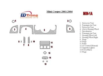 Mini Cooper 2003-2004 Full Set BD Interieur Dashboard Bekleding Volhouder 2