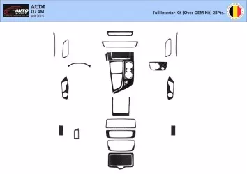 Audi Q7 4M seit 2015 3D Interior Dashboard Trim Kit Dash Trim Dekor 28-Parts