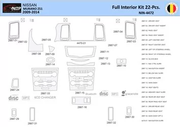 Nissan Murano 2011 Interior WHZ Dashboard trim kit 22 Parts 2