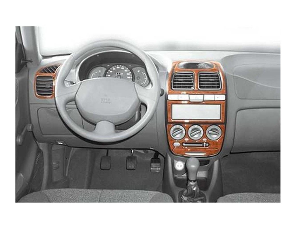 Hyundai Accent 01.01 - 12.05 3D Inleg dashboard Interieurset aansluitend en pasgemaakt op he 14 -Teile
