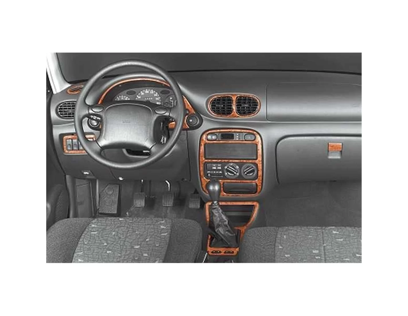 Hyundai Accent 09.94 - 12.00 Kit Rivestimento Cruscotto all'interno del veicolo Cruscotti personalizzati 9-Decori