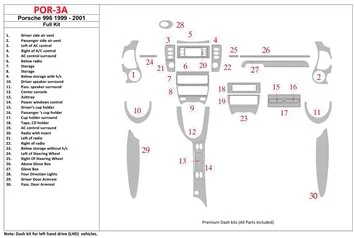 Porsche Boxter 1998-UP Voll Satz BD innenausstattung armaturendekor cockpit dekor 2