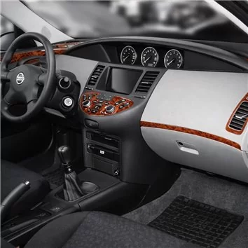 Nissan Primera 06.02-06.06 3D Interior Dashboard Trim Kit Dash Trim Dekor 12-Parts