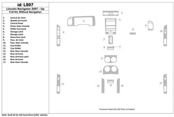 Lincoln Navigator 2007–2014 Mascherine sagomate per rivestimento cruscotti Lincoln Navigator 2007–2014 Mascherine sagomate per rivestimento cruscotti