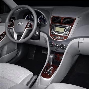 Hyundai Accent Blue 01.2011 3D Inleg dashboard Interieurset aansluitend en pasgemaakt op he 18-Teile