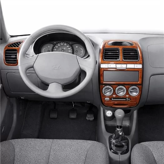 Hyundai Accent 2003-2005 Full Set, 15 Parts Mascherine sagomate per rivestimento cruscotti 
