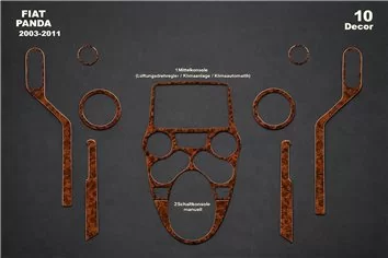 Fiat Panda 2003-2011 Mascherine sagomate per rivestimento cruscotti 10-Decori