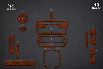 Audi A1 ab 2012 3D Interior Dashboard Trim Kit Dash Trim Dekor 13-Parts 2