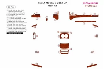 Tesla Model S Model X 2012-2020 3D Inleg dashboard Interieurset aansluitend en pasgemaakt op he 23-Teile 2