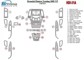 Hyundai Elantra Touring 2009-UP Full Set Interior BD Dash Trim Kit