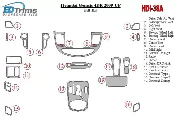 Hyundai Genesis 4DR 2009-UP BD Interieur Dashboard Bekleding Volhouder