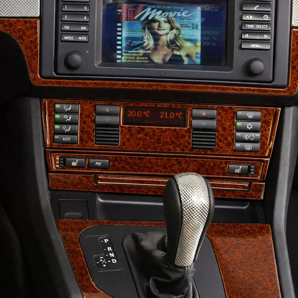 BMW 5-Series E39 1998-2003 With NAVI system, 36 Parts Mascherine sagomate per rivestimento cruscotti BMW 5-Series E39 1998-2003 With NAVI system, 36 Parts Mascherine sagomate per rivestimento cruscotti