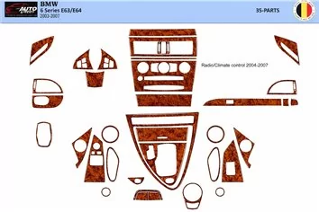 BMW 6-Series E 63 2004-2008 Mittelkonsole Armaturendekor Cockpit Dekor 34-Parts 2