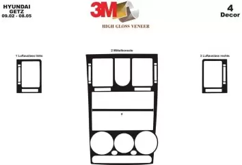 Hyundai Getz 02-05 Mittelkonsole Armaturendekor Cockpit Dekor 4-Teilige - 2- Cockpit Dekor Innenraum