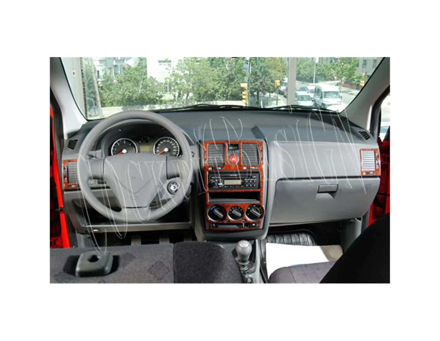 Hyundai Getz 09.05 - 12.10 Kit Rivestimento Cruscotto all'interno del veicolo Cruscotti personalizzati 4-Decori