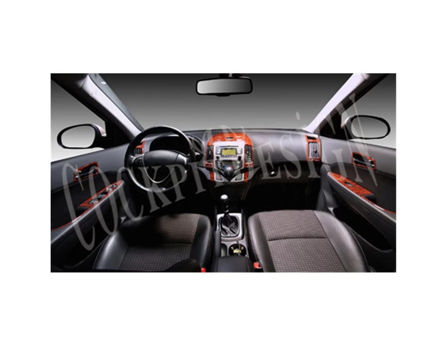 Hyundai I 30 09.2007 3D Inleg dashboard Interieurset aansluitend en pasgemaakt op he 9 -Teile