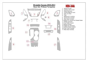 Hyundai ix35 2010-UP Basic Set, Without NAVI BD Interieur Dashboard Bekleding Volhouder