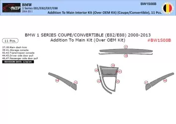 BMW 1 Reeks E81 E88 2004-2011 3D Interieur Dashboard Trim Kit Dash Trim Dekor 11-Delen