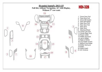 Hyundai Santa Fe 2013-UP Ensemble Complet, Sans NAVI, Climate-Control Avec Display, Sans 3 row seats BD Décoration de tabl - 2 -