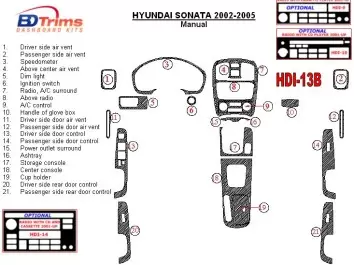 Hyundai Sonata 2002-2005 For Manual Gear Box Interior BD Dash Trim Kit
