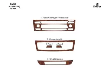 BMW 1 Series E87 3 Series E90 05.2004 3M 3D Interior Dashboard Trim Kit Dash Trim Dekor 5-Parts