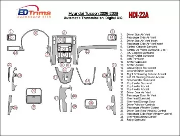 Hyundai Tucson 2006-2009 Automatic Gear Interior BD Dash Trim Kit