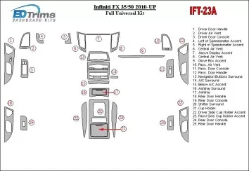 Infiniti FX 2010-UP Full Universal Set BD Interieur Dashboard Bekleding Volhouder