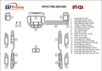 Infiniti M35/45 2003-2005 Full Set Interior BD Dash Trim Kit
