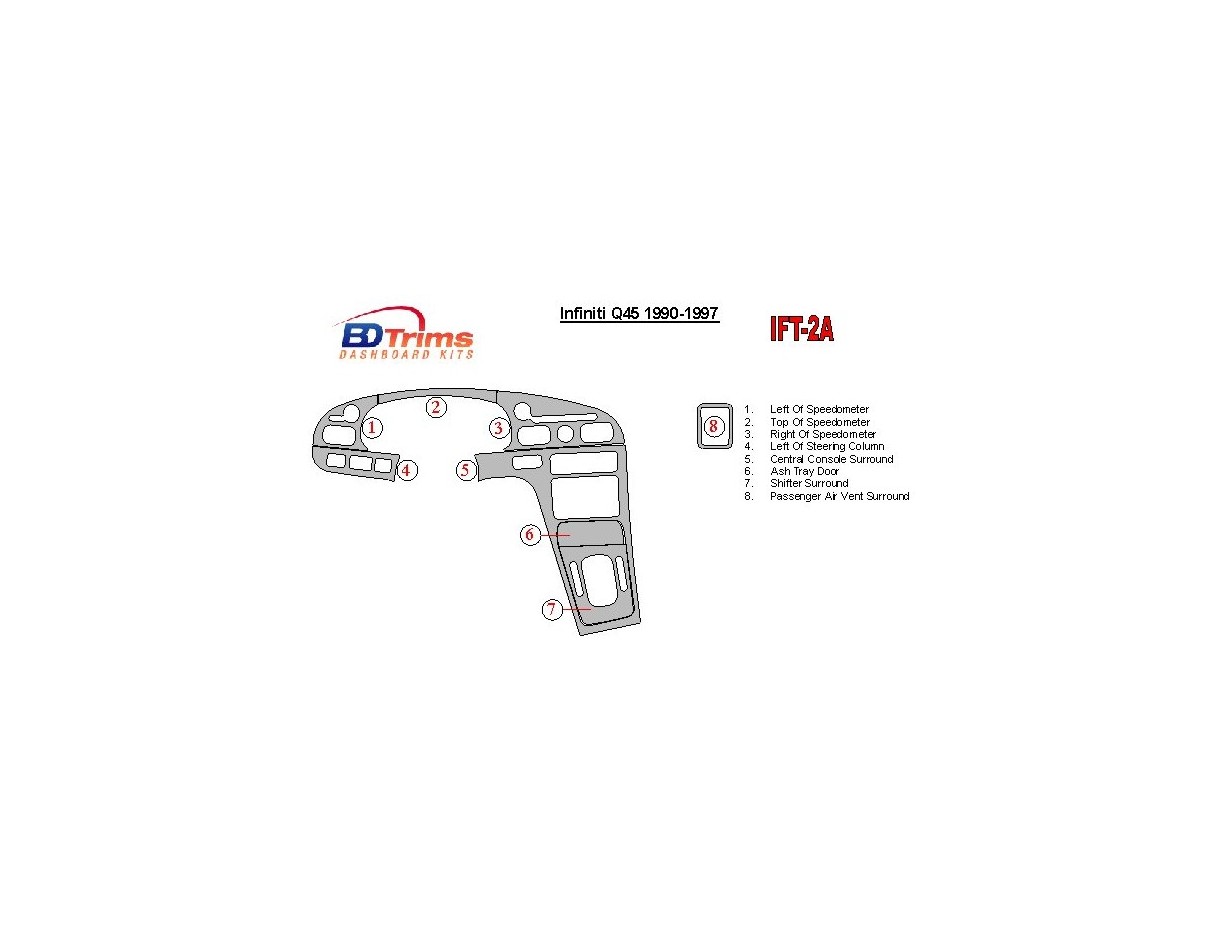 Infiniti Q45 1994-1997 Basic Set BD Interieur Dashboard Bekleding Volhouder