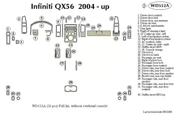 Infiniti QX56 2004-2007 Full Set Cruscotto BD Rivestimenti interni