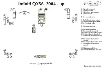 Infiniti QX56 2004-2007 Basic Set Interior BD Dash Trim Kit