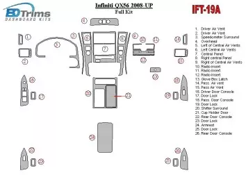 Infiniti QX56 2008-UP Full Set Cruscotto BD Rivestimenti interni