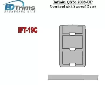 Infiniti QX56 2008-UP Overhead With Sunroof BD Interieur Dashboard Bekleding Volhouder